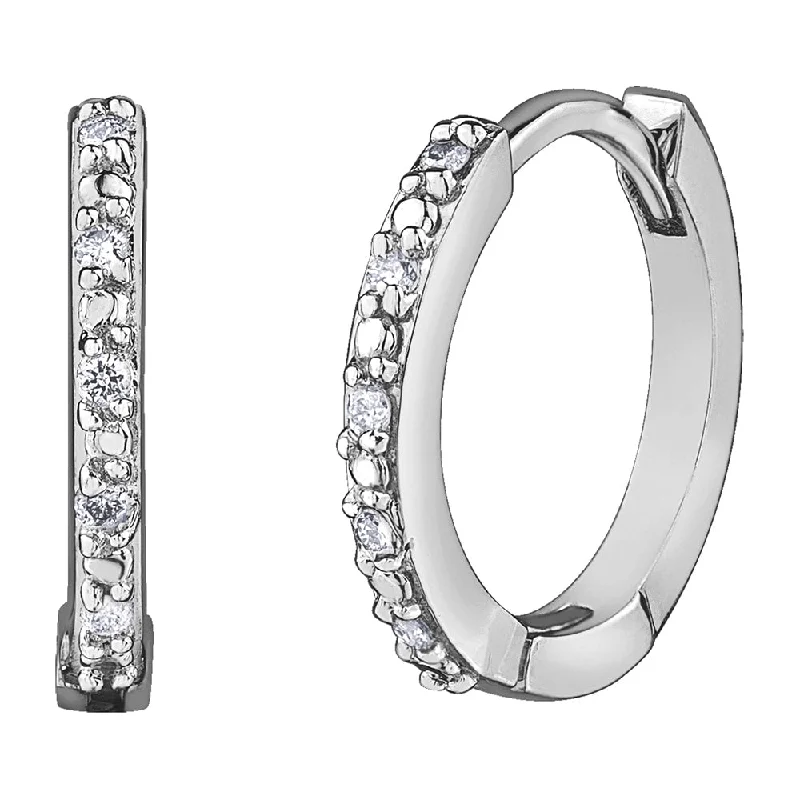 Best hoop earrings with gold for a luxurious and timeless look-Classic Diamond Huggie Hoop Earrings