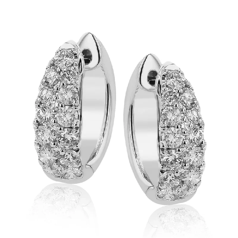 Best hoop earrings with snake chain details for a sleek and modern touch-Classic Simon G Diamond Hoop Earrings