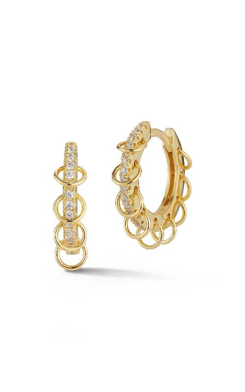 Hoop earrings with spiral designs for a dynamic and fluid look-CZ Pavé Huggie Earring