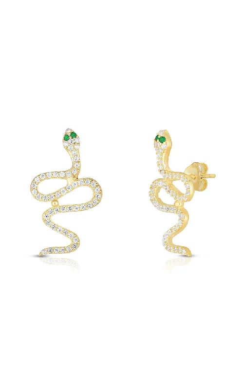 Best hoop earrings with matte finish for a sophisticated, understated design-CZ Snake Stud Earring