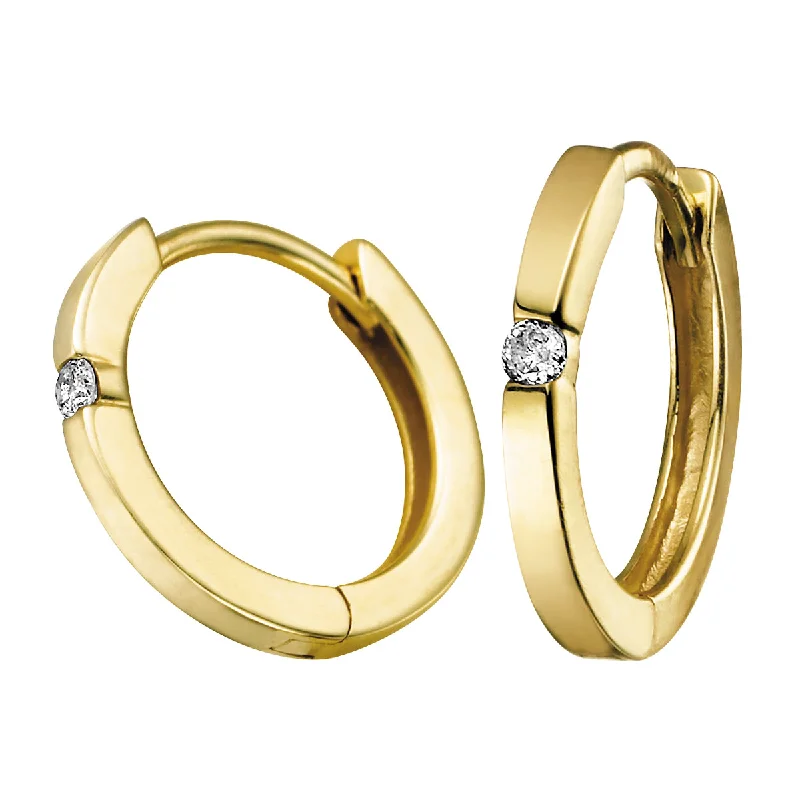 Hoop earrings with circle designs for a classic and timeless shape-Dainty Diamond Huggie Hoop Earrings