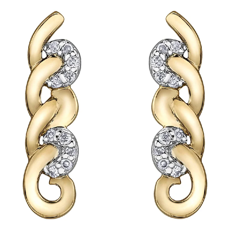 Best hoop earrings with snake-inspired designs for an edgy and fierce vibe-Diamond and Gold Loop Earrings