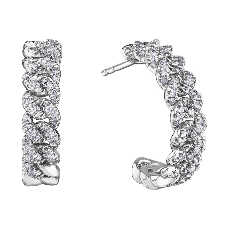 Best hoop earrings with gold-plated finishes for an affordable luxury vibe-Diamond Chain-Link Hoop Earrings