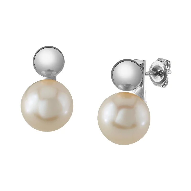 Hoop earrings with artistic filigree designs for an intricate, delicate finish-Freshwater Cultured Pearl Melody Earrings