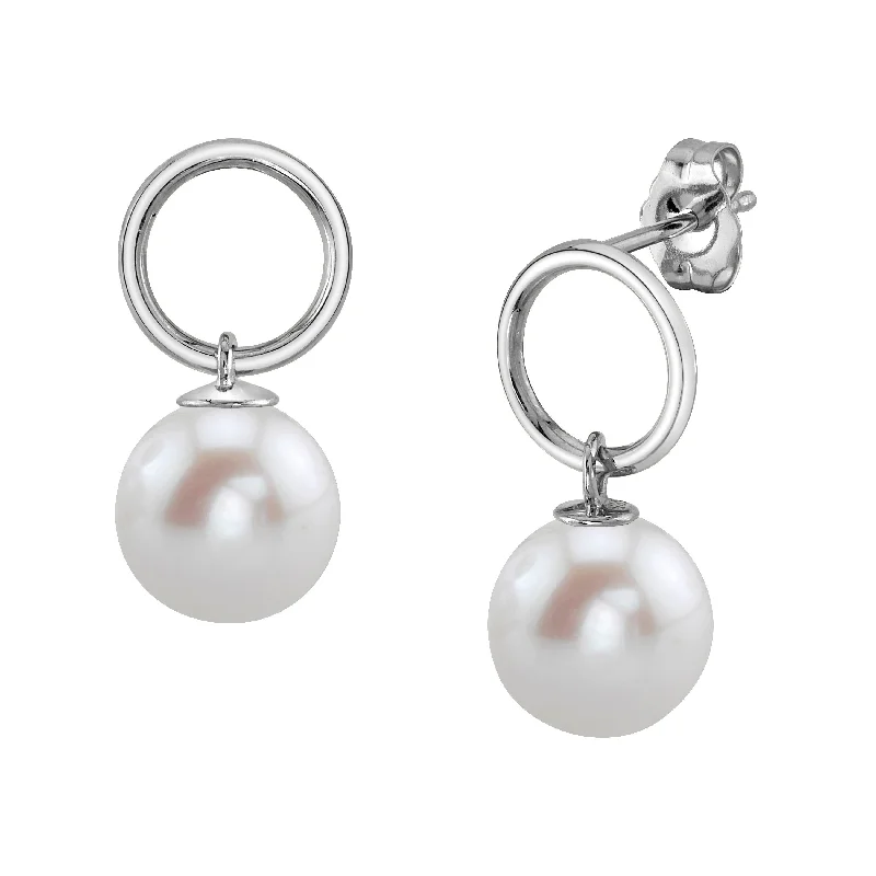 Hoop earrings with artistic filigree designs for an intricate, delicate finish-Freshwater Pearl Deena Earrings