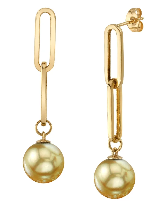 Best hoop earrings with butterfly motifs for a playful and whimsical appearance-Golden South Sea Pearl Nola Earrings