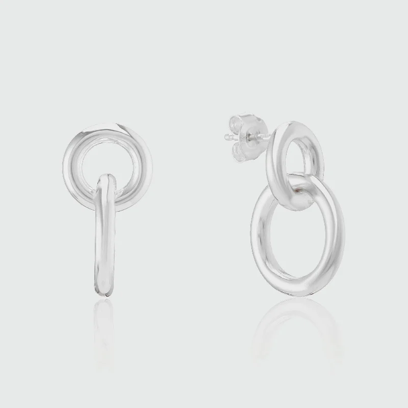 Best hoop earrings with twisted rope designs for a nautical-inspired style-Kelso Large Chunky Silver Earrings