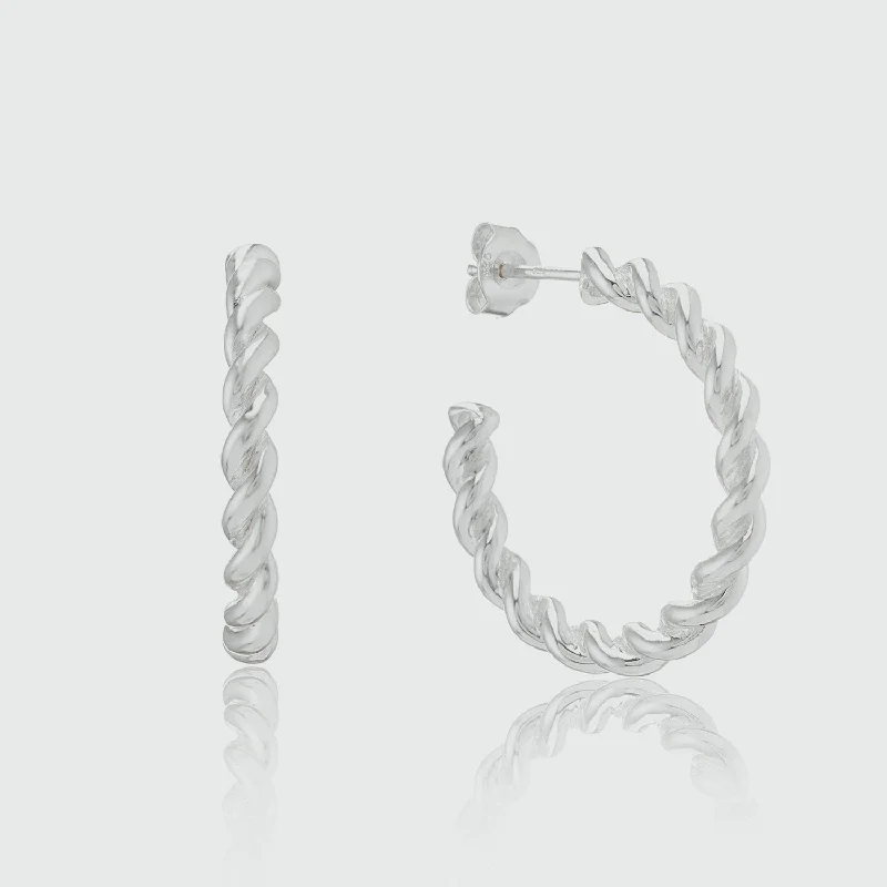 Best hoop earrings with custom designs for a personalized, unique accessory-Alhambra Large Silver Hoop Earrings