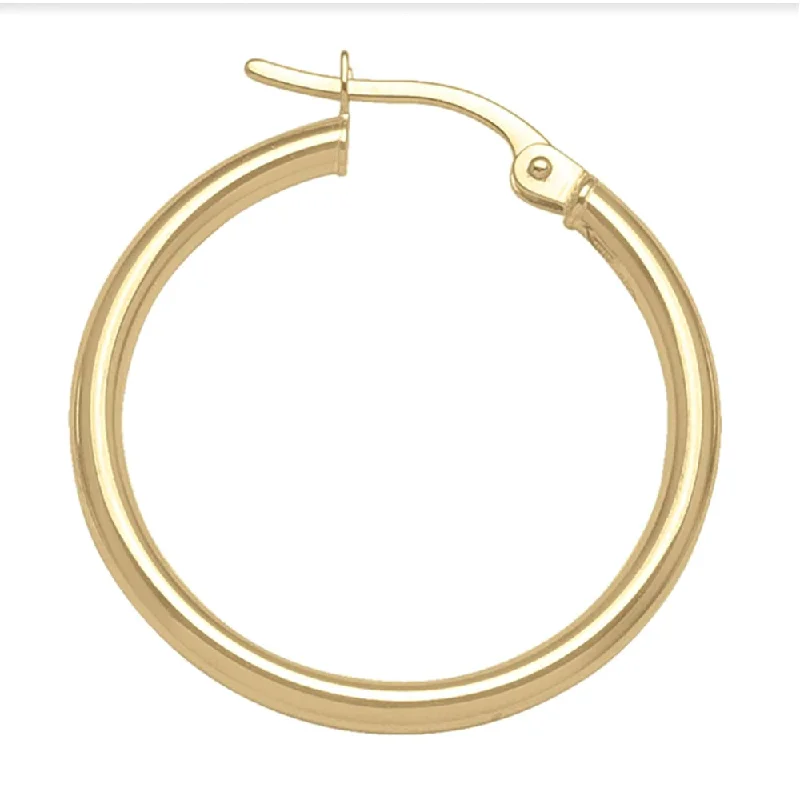 Best hoop earrings with gemstone accents for a colorful and elegant appearance-Medium High Polish Gold Hoop Earrings