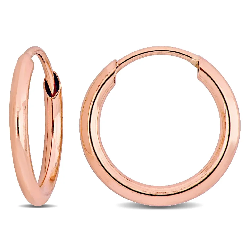 Best hoop earrings with geometric shapes for a modern and artistic appeal-Mimi & Max 11mm Hoop Earrings in 14k Rose Gold