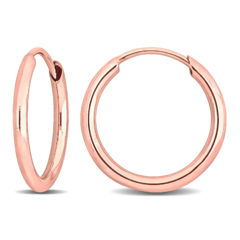 Best hoop earrings with enamel details for a colorful and modern look-Mimi & Max 13mm Hoop Earrings in 14k Rose Gold