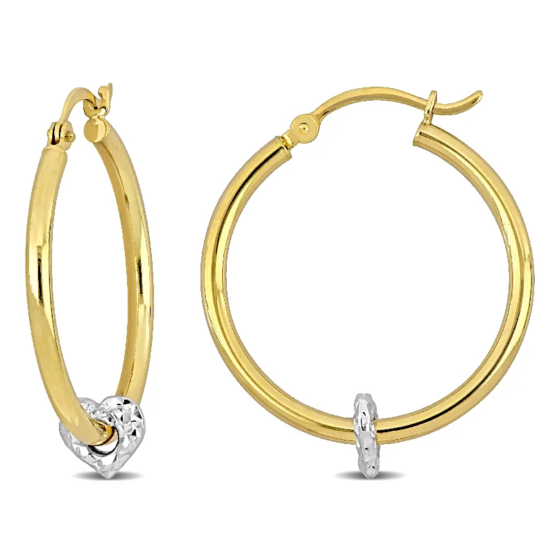 Medium hoop earrings for an everyday look with the perfect balance of style-Mimi & Max 25mm Heart Hoop Earrings in 14k Yellow Gold