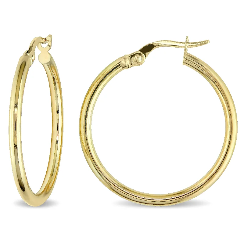 Best hoop earrings with twisted rope designs for a nautical-inspired style-Mimi & Max 25mm Hoop Earrings in 10k Polished Yellow Gold