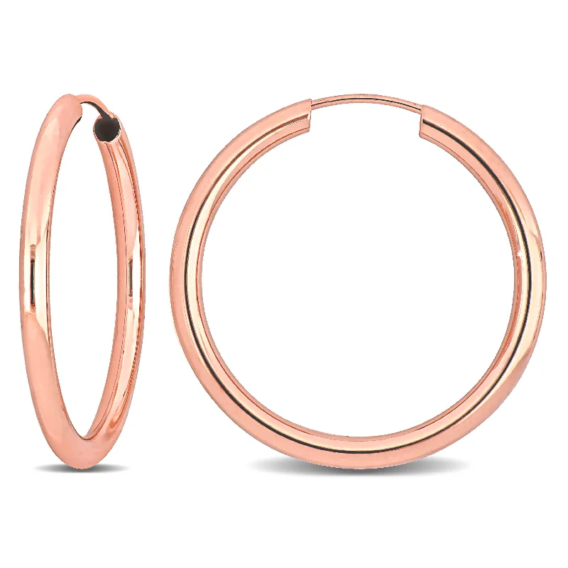 Best hoop earrings with gemstone accents for a colorful and elegant appearance-Mimi & Max 25mm Hoop Earrings in 14k Rose Gold