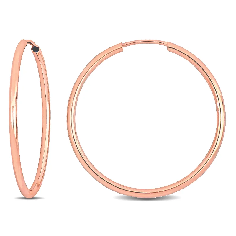 Best hoop earrings with gold for a luxurious and timeless look-Mimi & Max 25mm Hoop Earrings in 14k Rose Gold