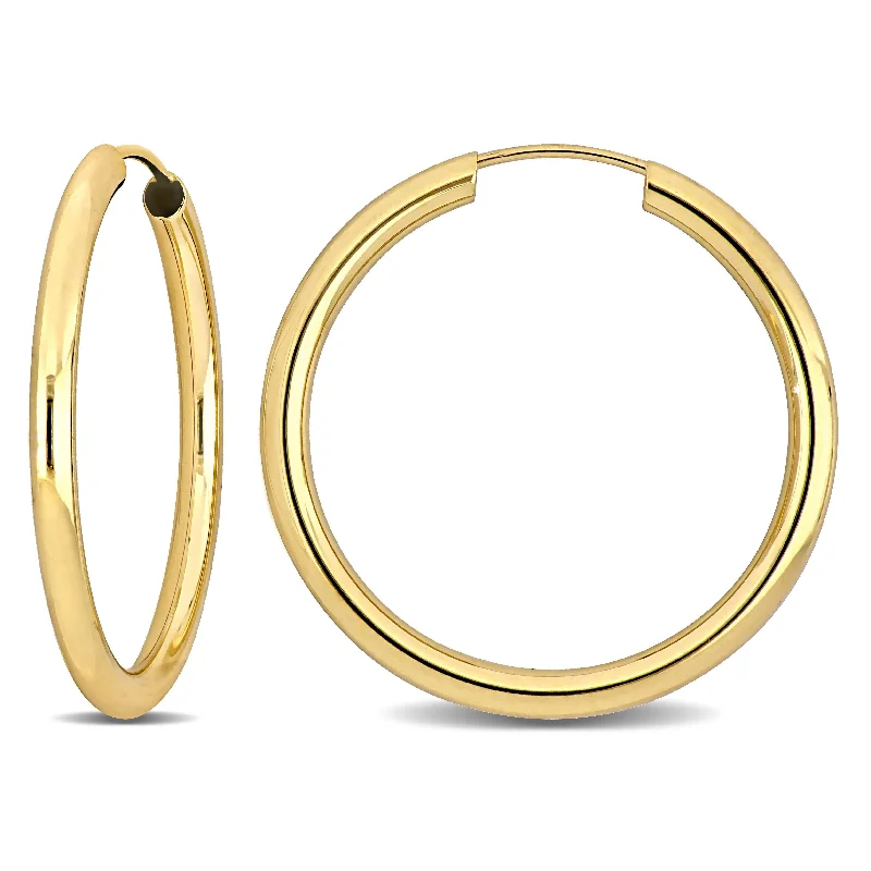 Hoop earrings with infinity loop designs for a continuous and eternal shape-Mimi & Max 25mm Hoop Earrings in 14k Yellow Gold