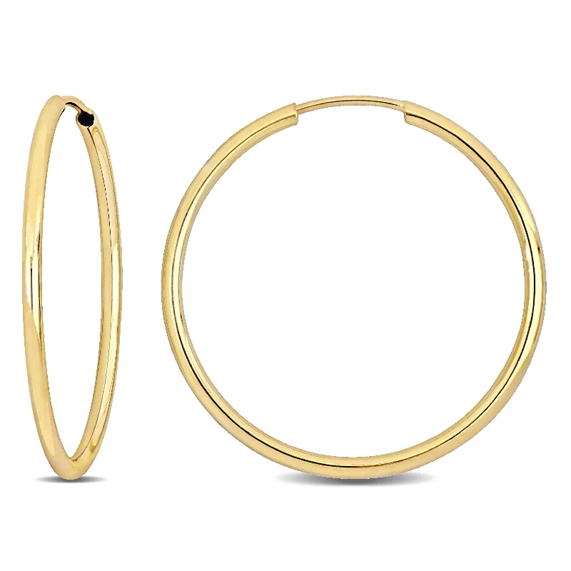 Hoop earrings with crescent moon shapes for a celestial and mystical appearance-Mimi & Max 25mm Hoop Earrings in 14k Yellow Gold