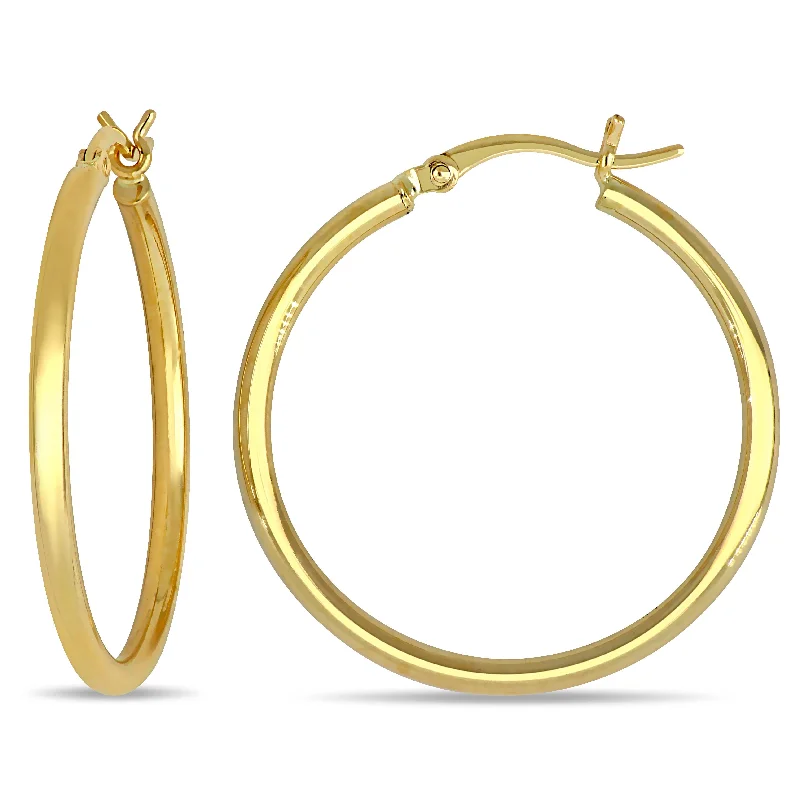 Best hoop earrings with sparkling cubic zirconia for a brilliant, budget-friendly effect-Mimi & Max 30mm Hoop Earrings in 10k Yellow Gold