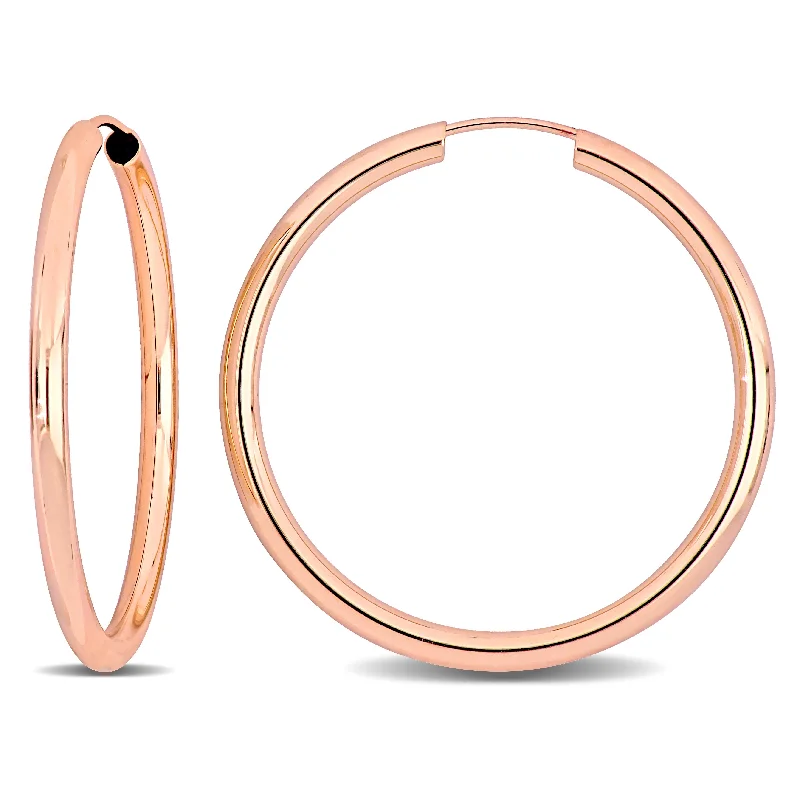 Hoop earrings with a matte black finish for a sleek, edgy vibe-Mimi & Max 30mm Hoop Earrings in 14k Rose Gold