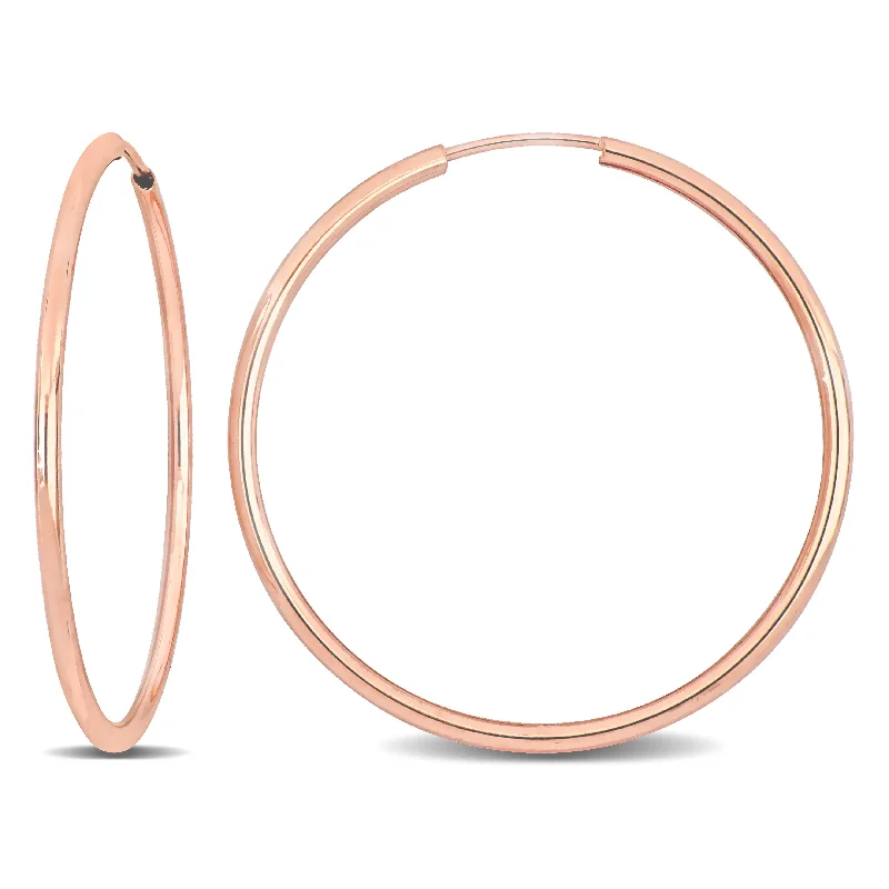 Best hoop earrings with asymmetrical designs for a fashion-forward, avant-garde look-Mimi & Max 30mm Hoop Earrings in 14k Rose Gold