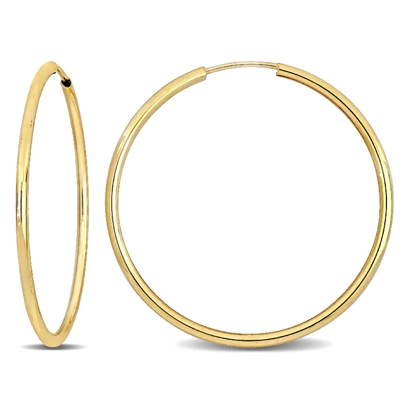 Best hoop earrings with tribal designs for a cultural and exotic aesthetic-Mimi & Max 30mm Hoop Earrings in 14k Yellow Gold