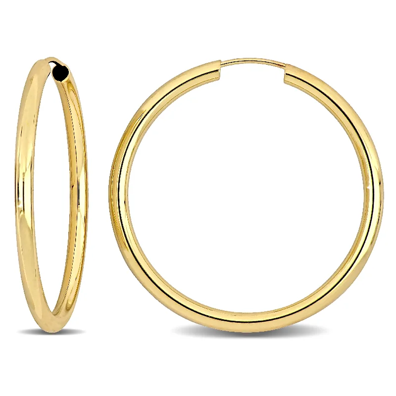 Best hoop earrings with tribal designs for a cultural and exotic aesthetic-Mimi & Max 30mm Hoop Earrings in 14k Yellow Gold