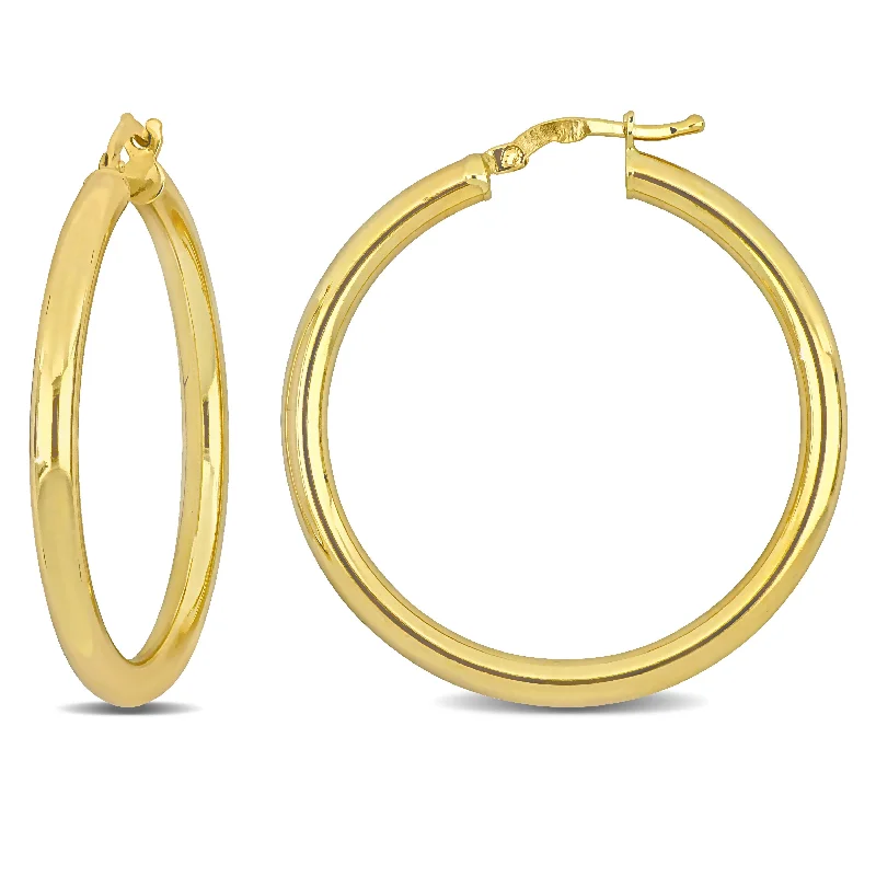 Hoop earrings with tortoiseshell designs for a chic and classic style-Mimi & Max 35mm Hoop Earrings in 14k Yellow Gold