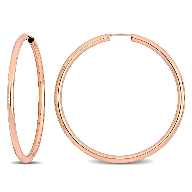 Hoop earrings with dangling charms for a playful and fun look-Mimi & Max 40mm Hoop Earrings in 14k Rose Gold