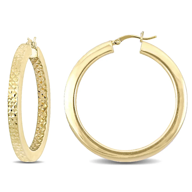 Best hoop earrings with custom engravings for a personalized and meaningful gift-Mimi & Max 40mm Hoop Earrrings in Yellow Plated Sterling Silver