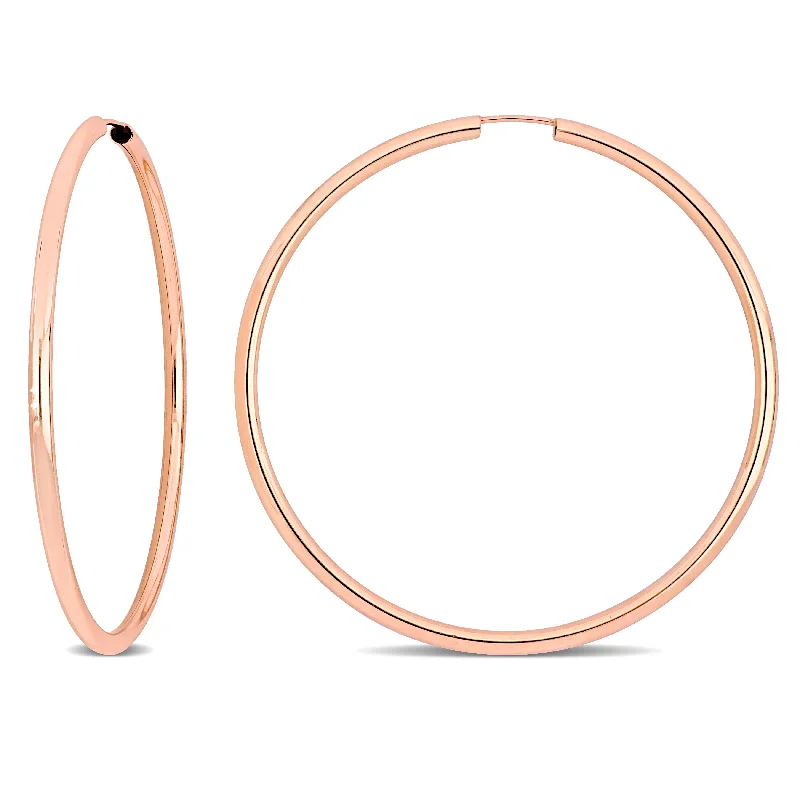 Best hoop earrings with geometric shapes for a modern and artistic appeal-Mimi & Max 50mm Hoop Earrings in 14k Rose Gold