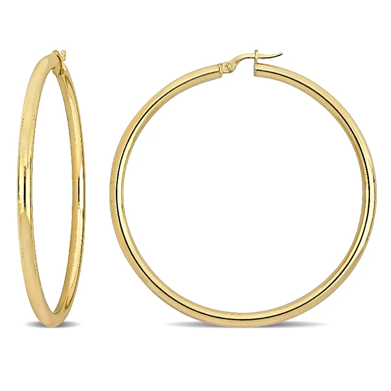 Hoop earrings with tortoiseshell designs for a chic and classic style-Mimi & Max 57.5mm Hoop Earrings in 14k Yellow Gold