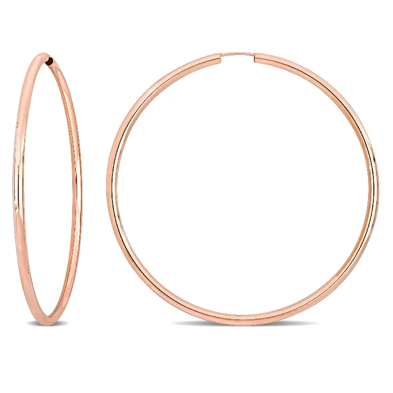 Best hoop earrings with snake-inspired designs for an edgy and fierce vibe-Mimi & Max 60mm Hoop Earrings in 14k Rose Gold