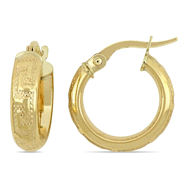 Small hoop earrings for a delicate and understated everyday wear-Mimi & Max Textured Hoop Earrings in 10k Yellow Gold