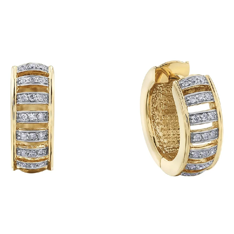 Best hoop earrings with marbled designs for a trendy and artistic effect-Modern Diamond Huggie Hoop Earrings