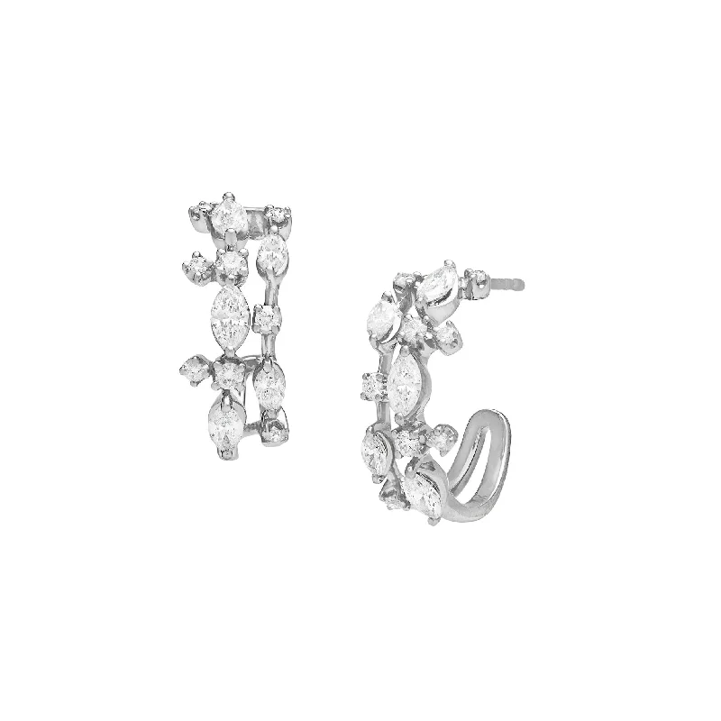 Best hoop earrings with matte finish for a sophisticated, understated design-Myer Double Row Assorted Shape Hoops