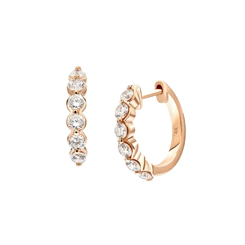 Hoop earrings with infinity loop designs for a continuous and eternal shape-Myer Medium Diamond Hoop Earrings