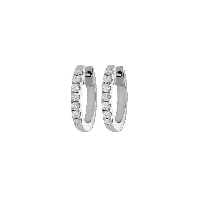 Best hoop earrings with geometric shapes for a modern and artistic appeal-Myer Small Diamond Hoop Earrings