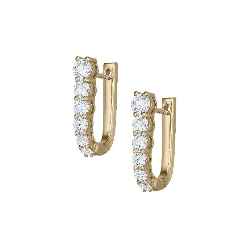 Best hoop earrings with detachable studs for a versatile and adjustable accessory-Myer Small Diamond U Shape Hoop Earrings