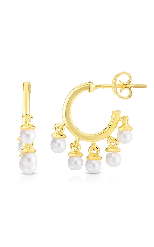 Best hoop earrings with minimal embellishments for a sleek and modern look-Pearl Huggie Hoop Earring