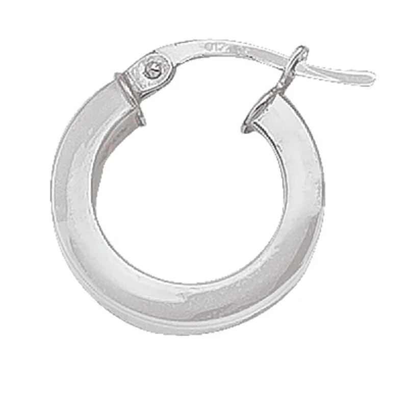 Best hoop earrings with hammered gold for a rustic yet elegant look-Petite White Gold Square Hoop Earrings