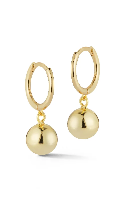 Best hoop earrings with detachable studs for a versatile and adjustable accessory-Polished Ball Huggie Earring