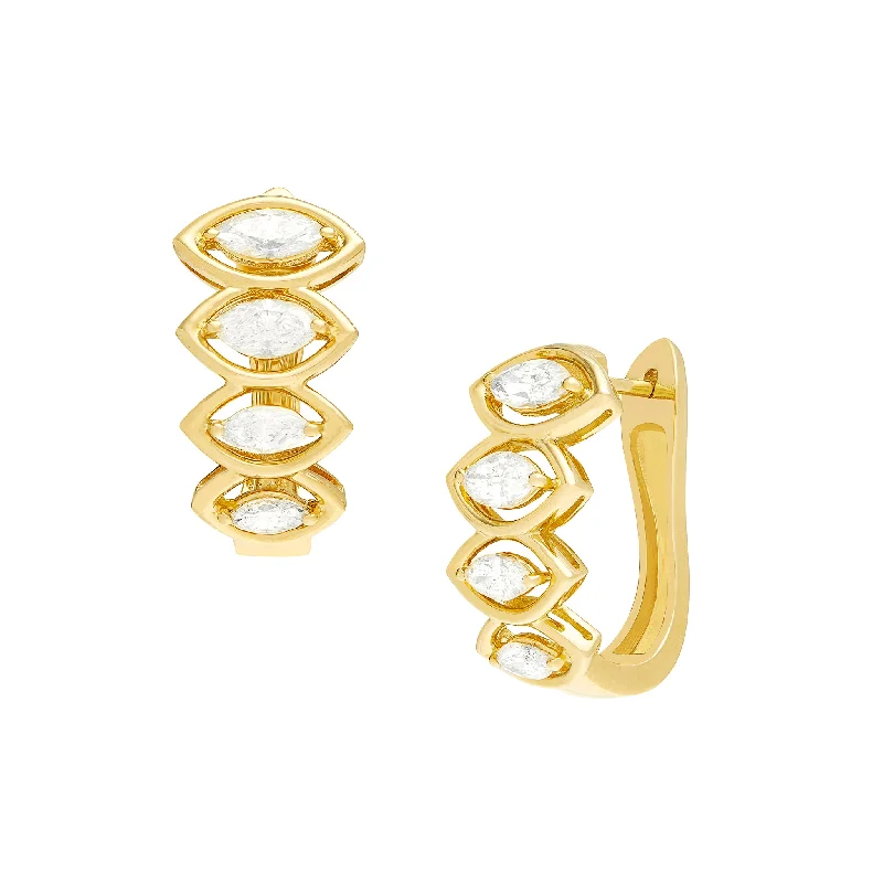 Hoop earrings with twisted leather for a chic and modern boho look-Reine Marquis Hoop Earrings