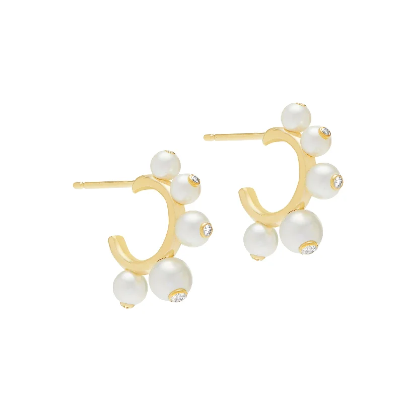 Best hoop earrings with custom designs for a personalized, unique accessory-Signature Small Pearl Hoops