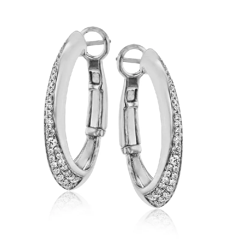 Best hoop earrings with infinity designs for a timeless and meaningful symbol-Simon G Diamond and White Gold Hoop Earrings