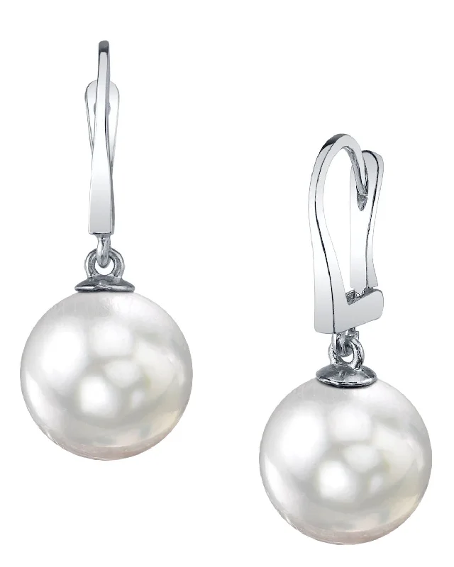 Hoop earrings with twisted metal designs for a dynamic and modern style-White South Sea Pearl Classic Dangle Earrings