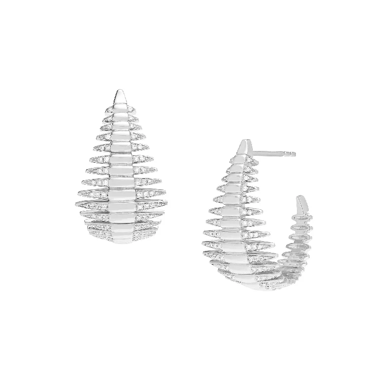 Hoop earrings with polished silver finish for a shiny, modern appeal-Spina Small Hoop Earrings