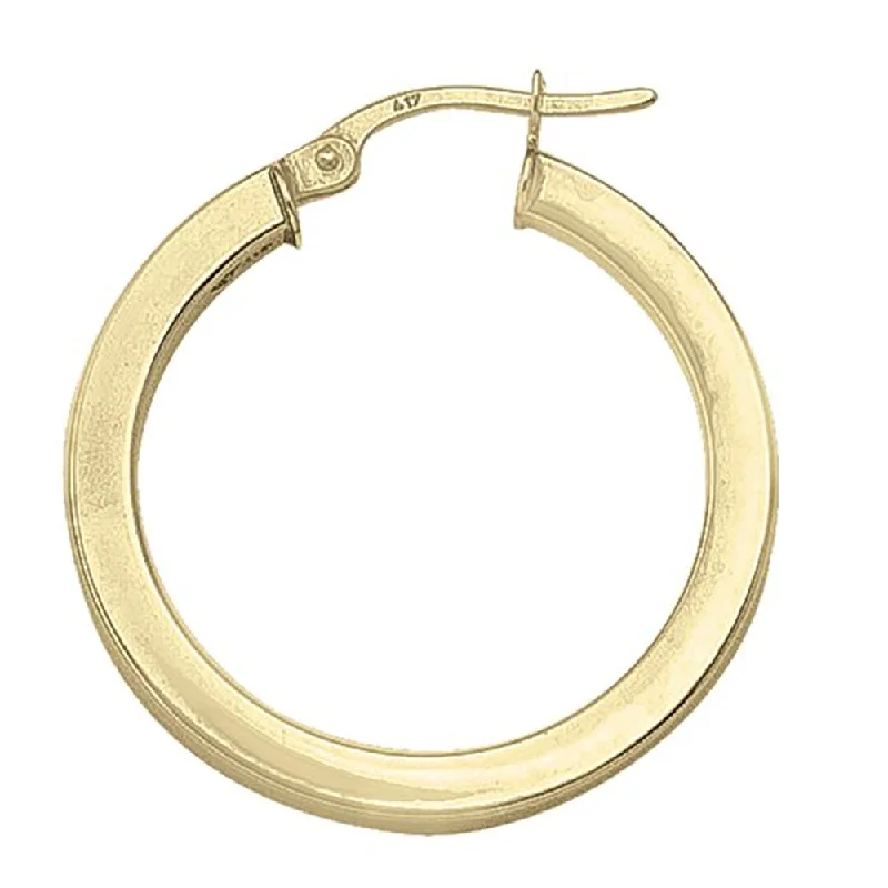 Best hoop earrings with custom designs for a personalized, unique accessory-Square Yellow Gold Tube Hoop Earrings