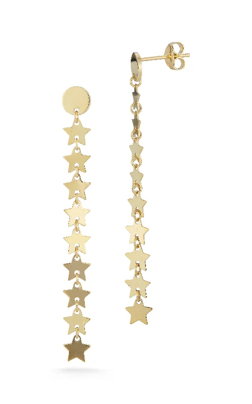 Hoop earrings with textured finishes for a vintage and classic style-Star Dangle Drop Stud Earring