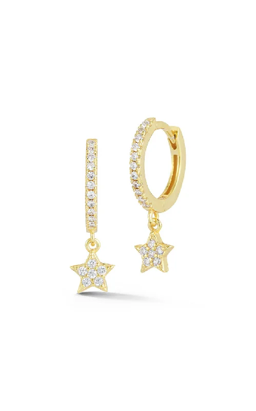 Best hoop earrings with lever-back closures for secure and easy wear-Star Huggie Earring