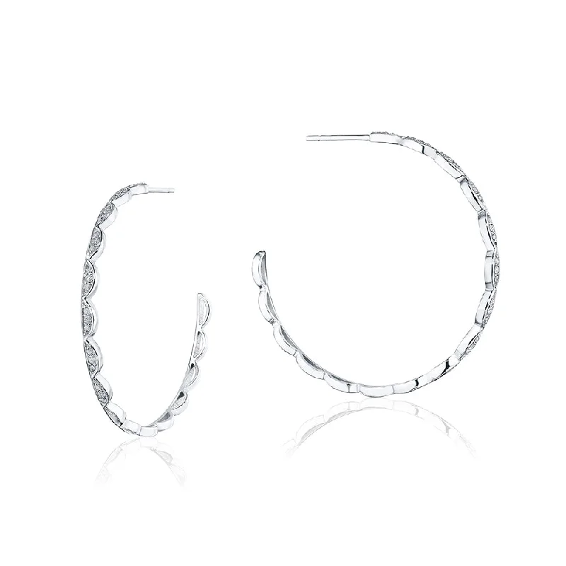 Hoop earrings with circle designs for a classic and timeless shape-Tacori Crescent Diamond Hoop Earrings